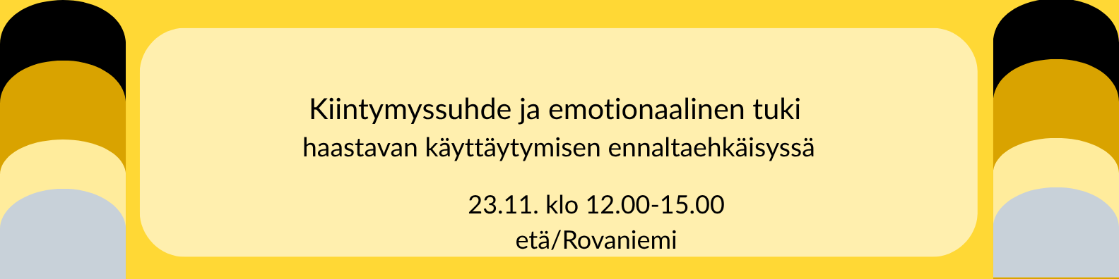 eriväriset pallot ja  koulutuksen nimi